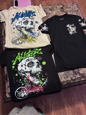 AllStar Original Skull Graphic T-Shirt - Black/Neon Green